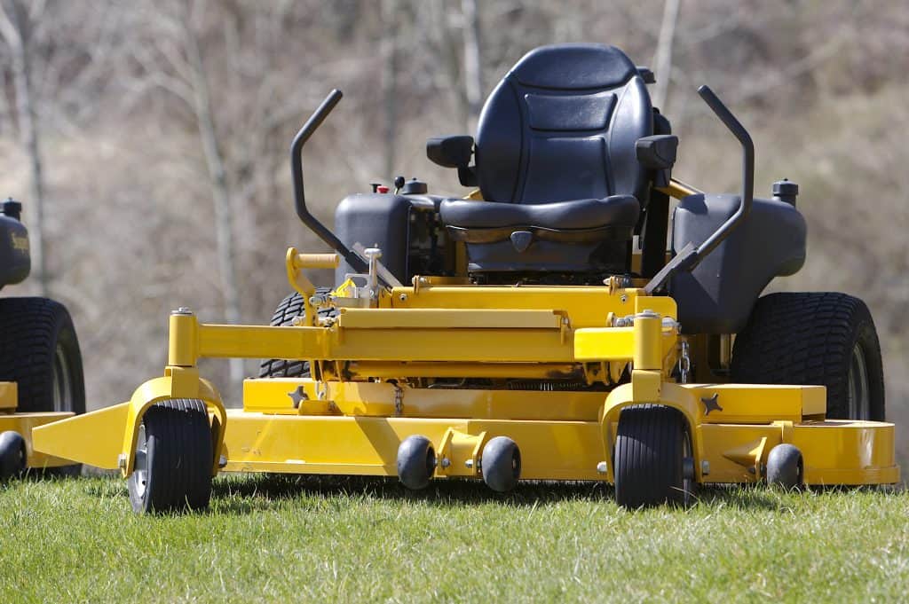 A zero turn mower parked outdoors
