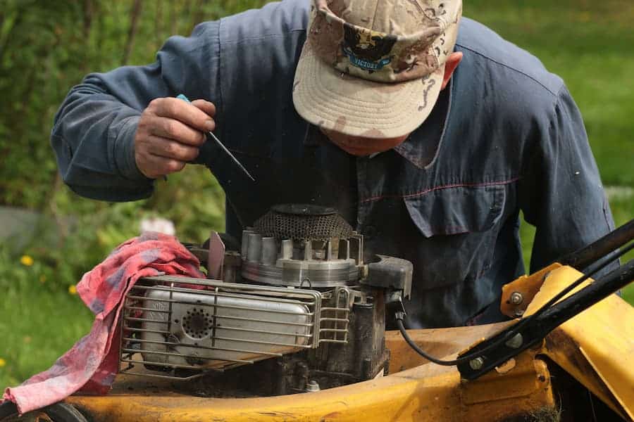 Repairing lawn mower engine